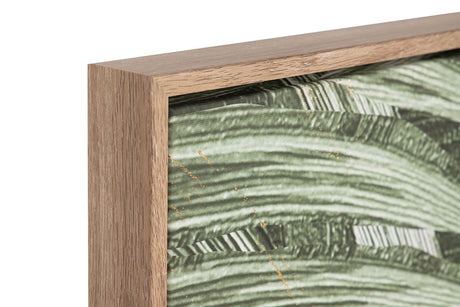 CUADRO HOJAS CON RELIEVE MARCO MARRON 83x4x123 CM