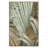 CUADRO HOJAS CON RELIEVE MARCO MARRON 83x4x123 CM