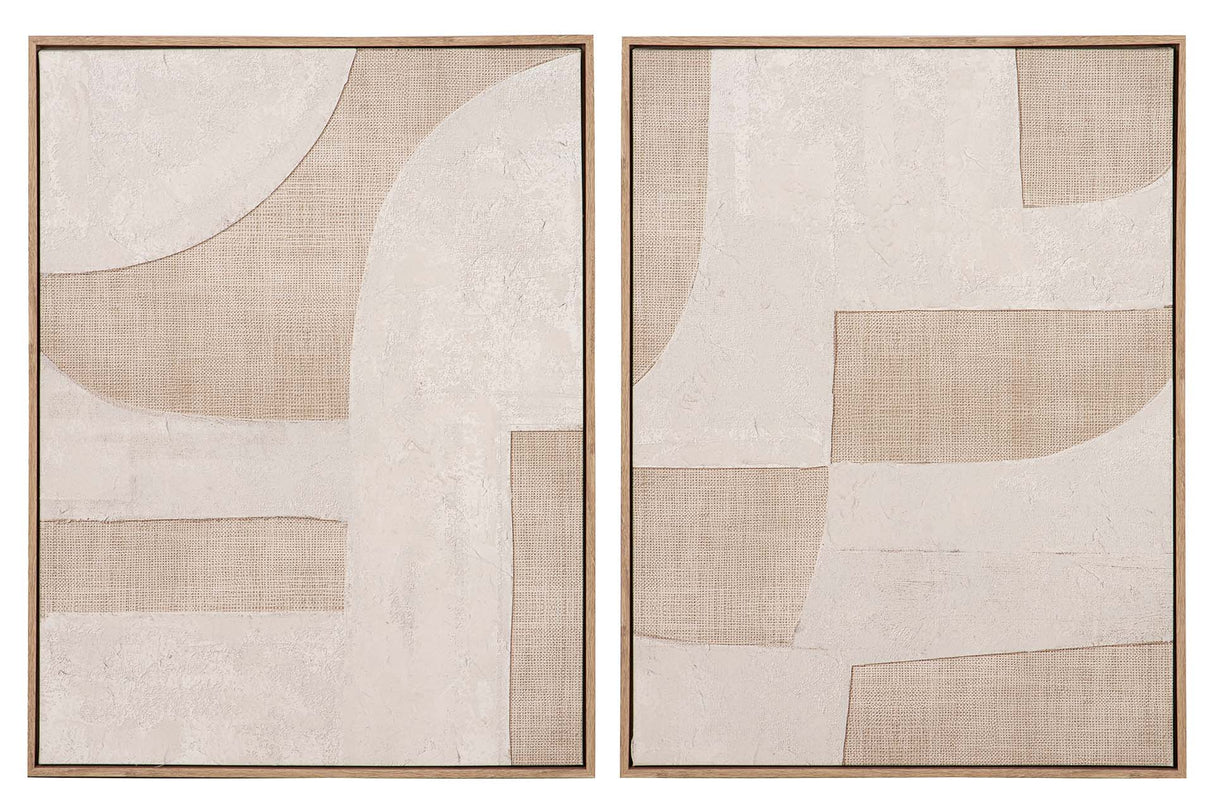 SET 2 CUADROS 50% PINTADO A MANO 63x4x83 CM