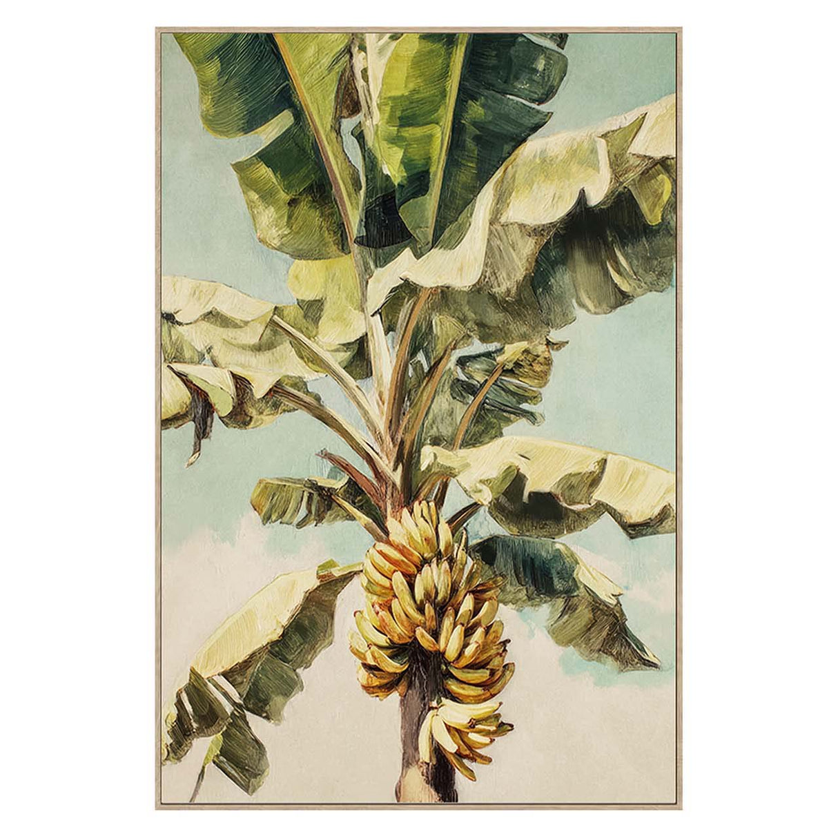 CUADRO HOJAS 80% PINTADO A MANO 83x4x123 CM