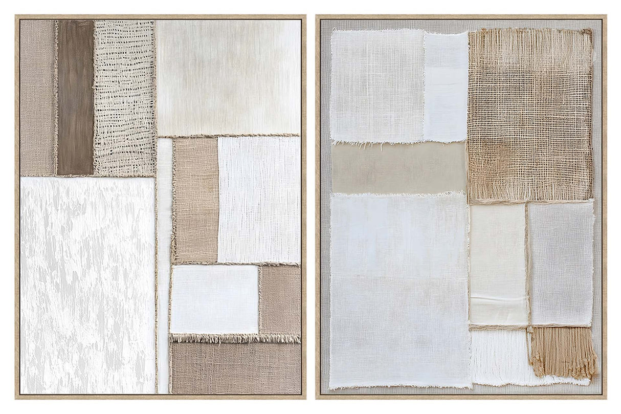 SET 2 CUADROS 80% PINTADO A MANO 63x4x83 CM