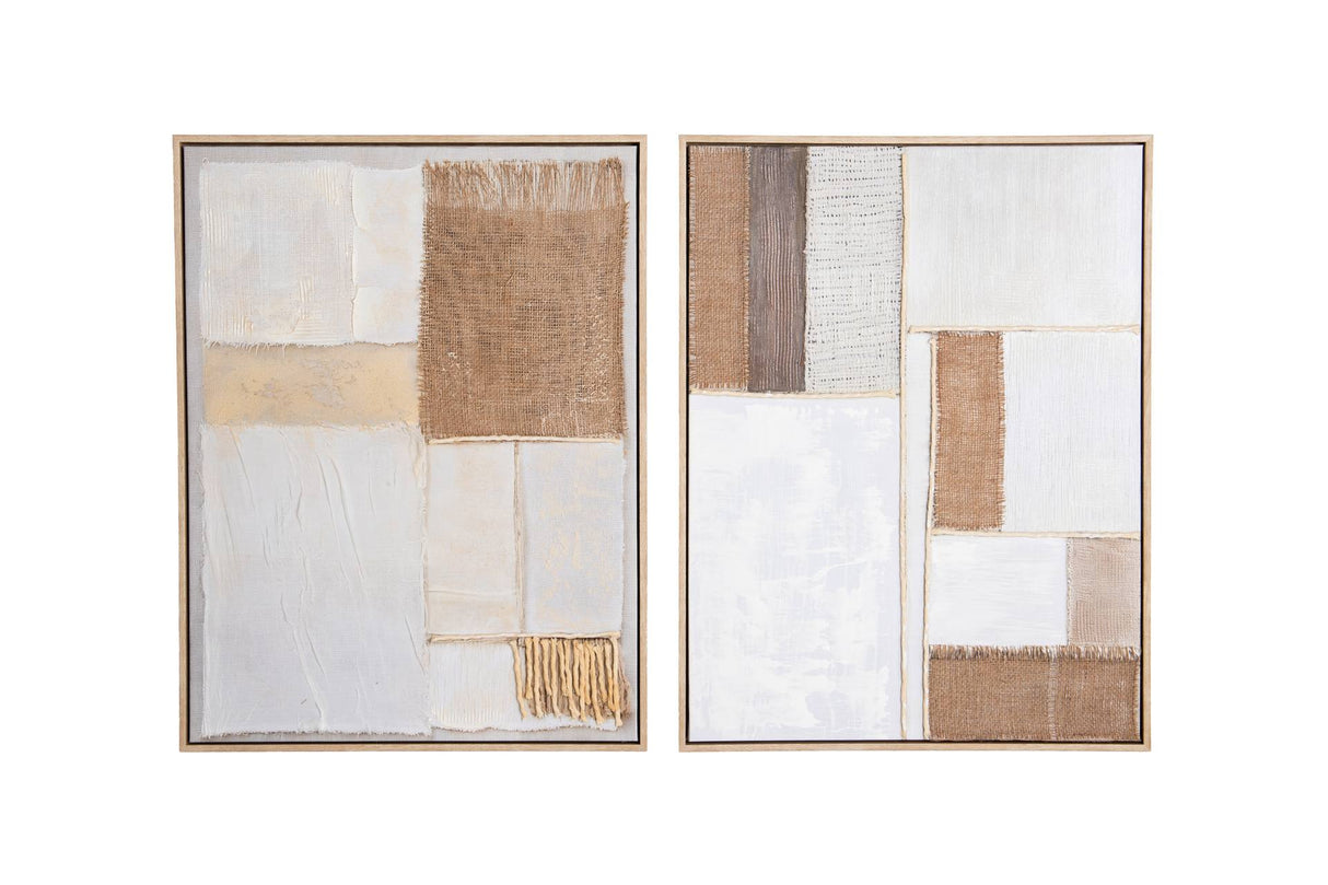 SET 2 CUADROS 80% PINTADO A MANO 63x4x83 CM