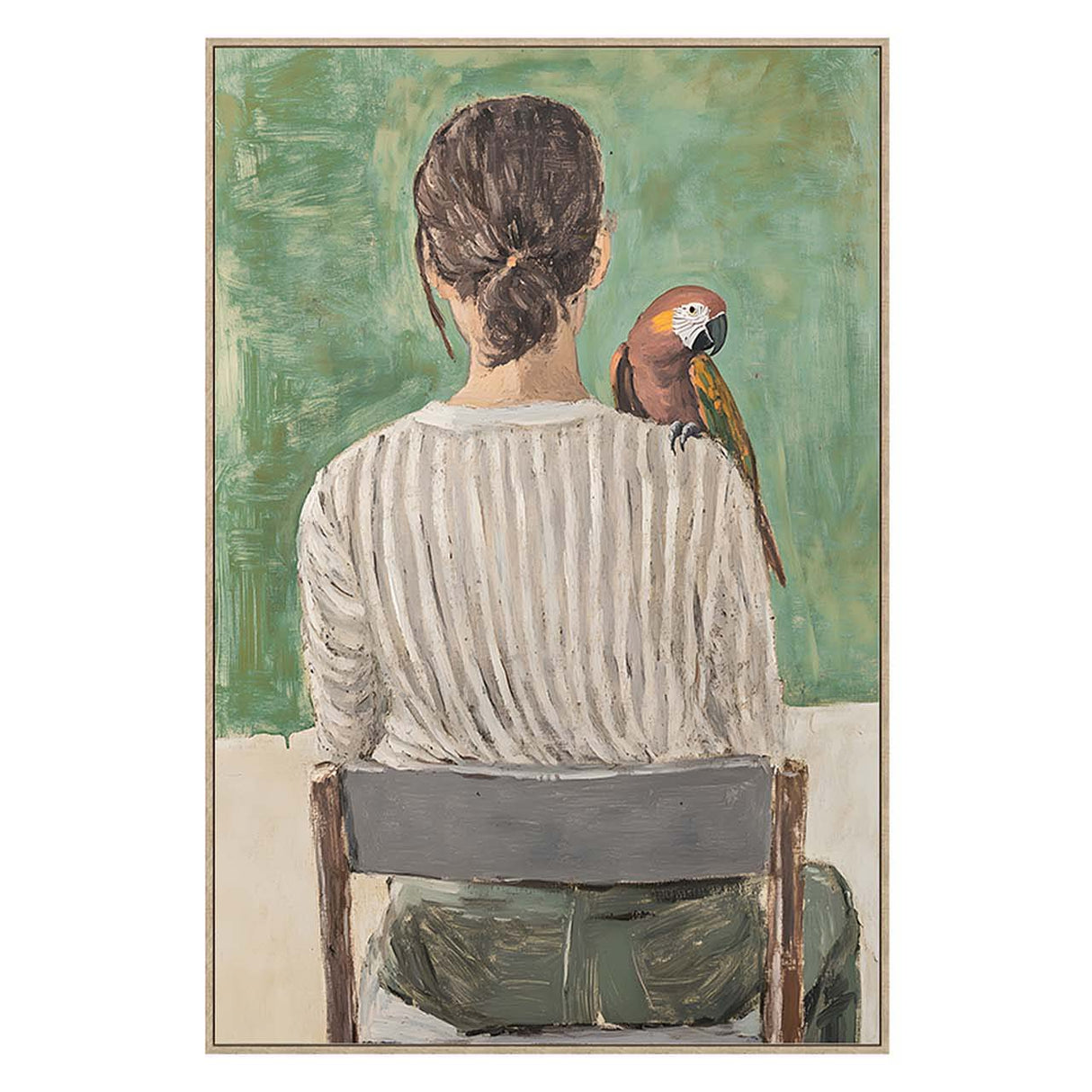CUADRO MUJER 50% PINTADO A MANO 83x4x123 CM