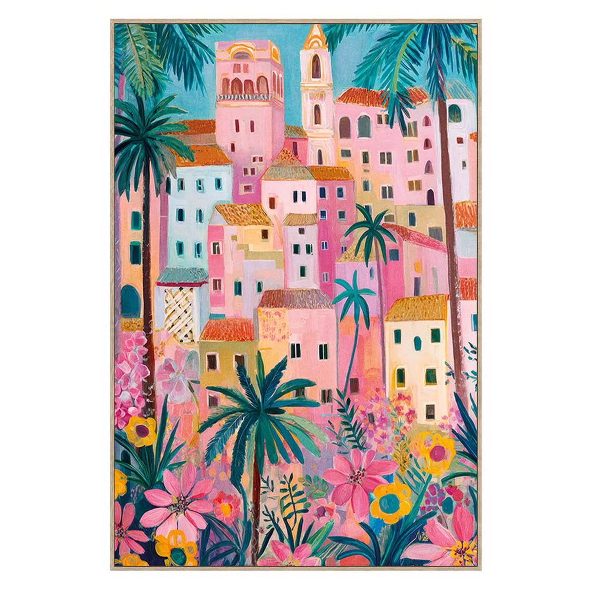 CUADRO CIUDAD 80% PINTADO A MANO 83x4x123 CM
