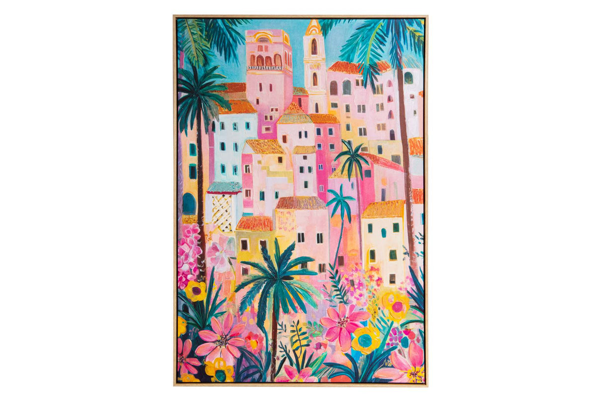 CUADRO CIUDAD 80% PINTADO A MANO 83x4x123 CM