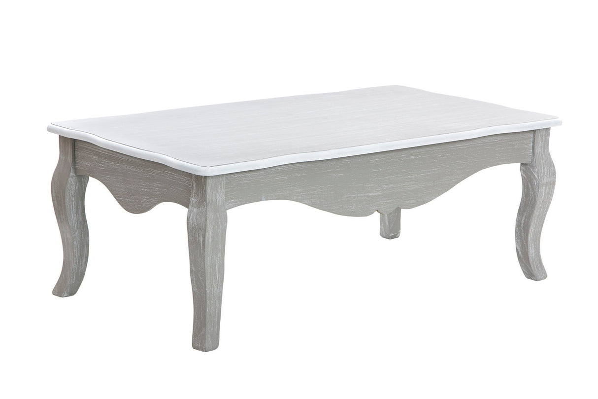 Tabella centrale in legno bianco grigio 110x60x40 cm