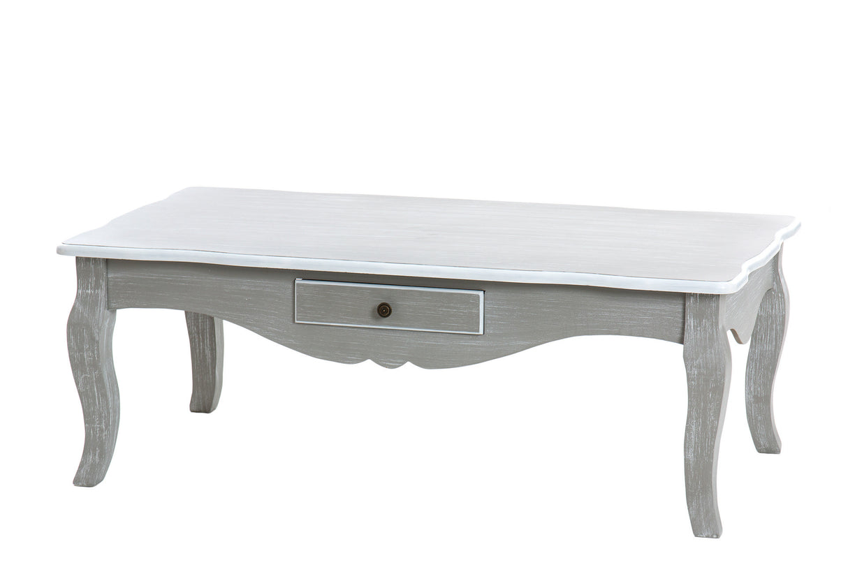 Tableau central en bois blanc gris 110x60x40 cm