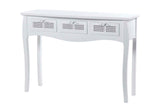 Console in legno bianco 3 cassetti 109.5x35x78 cm