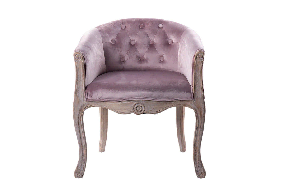 Velvet Armchair Caplates Wood 61x61x71 cm