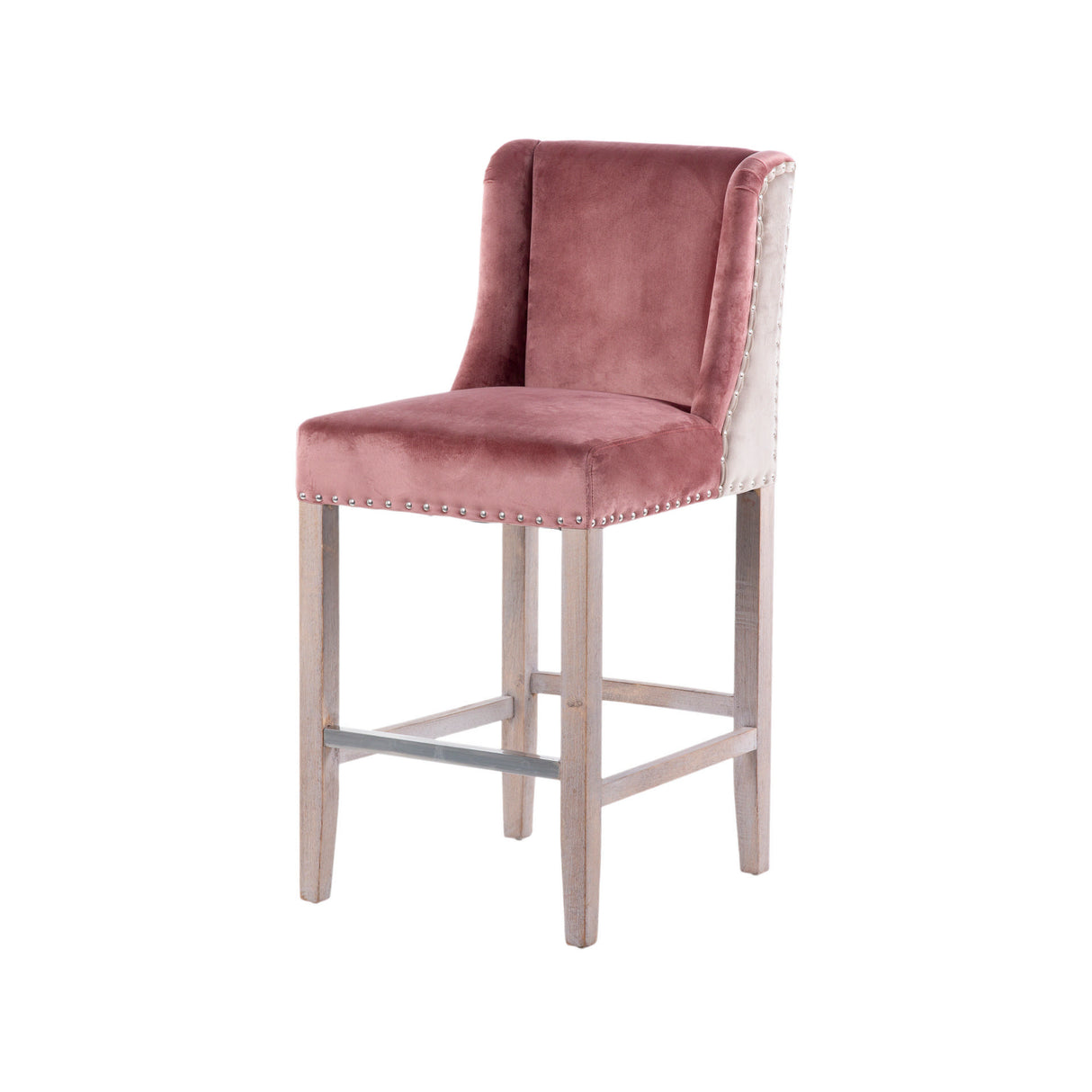 Tabouret de cuisine avec tireur rose 48x53x104cm