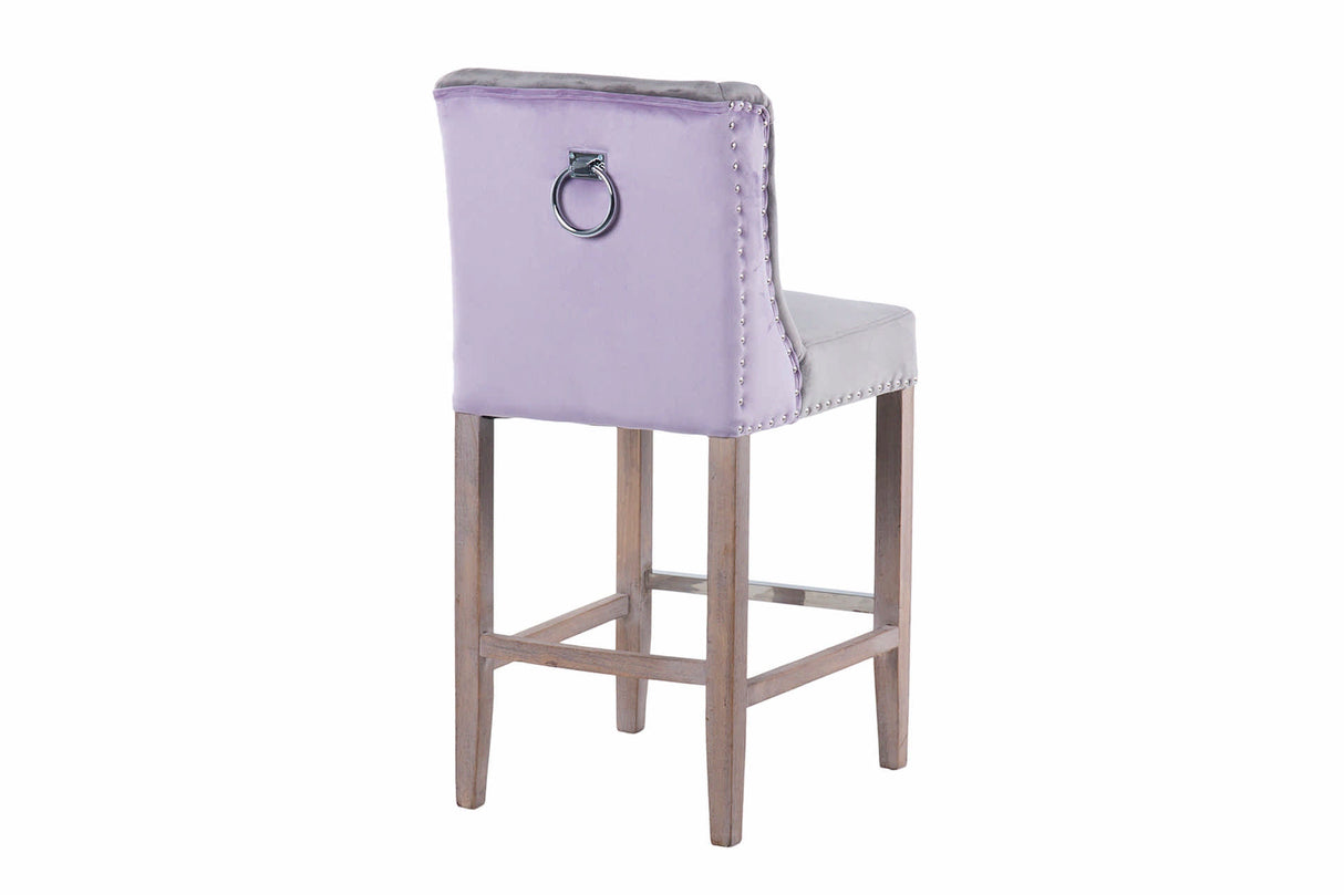 Tabouret de cuisine avec tireur gris 48x53x104 cm