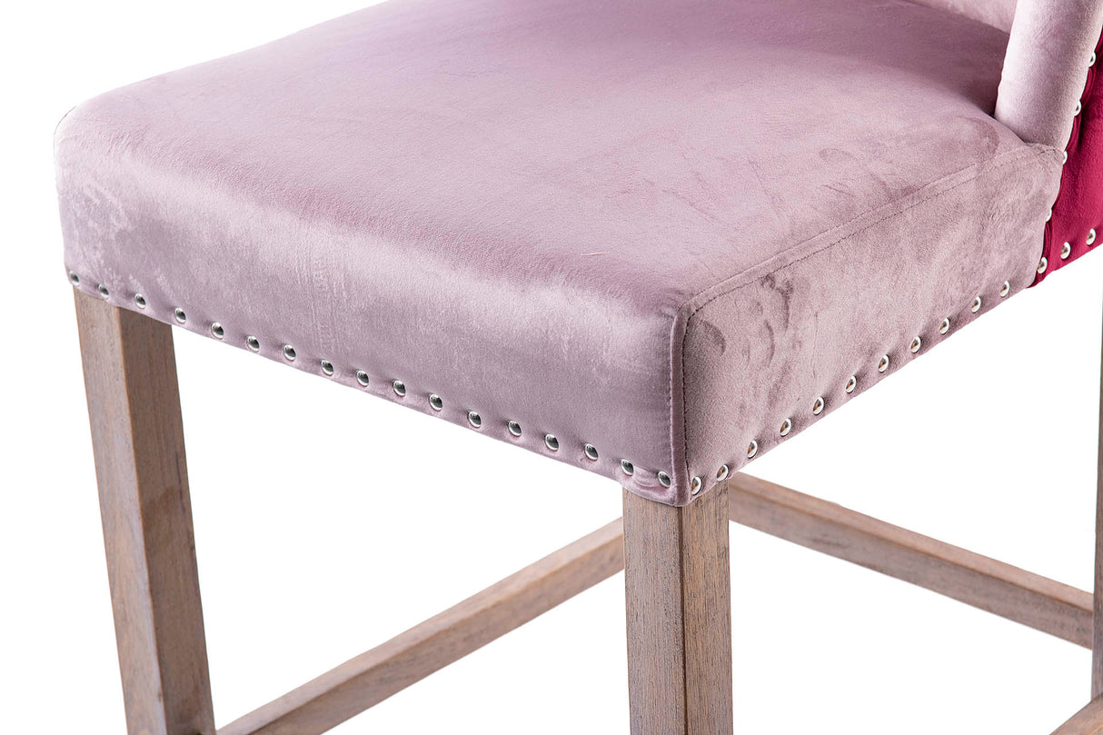 Tabouret de cuisine avec tireur rose 48x53x104 cm