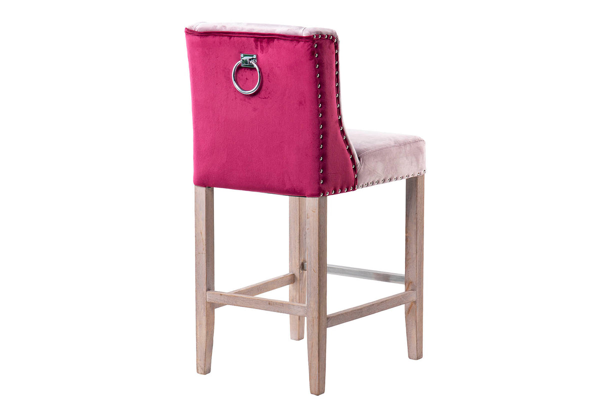 Tabouret de cuisine avec tireur rose 48x53x104 cm