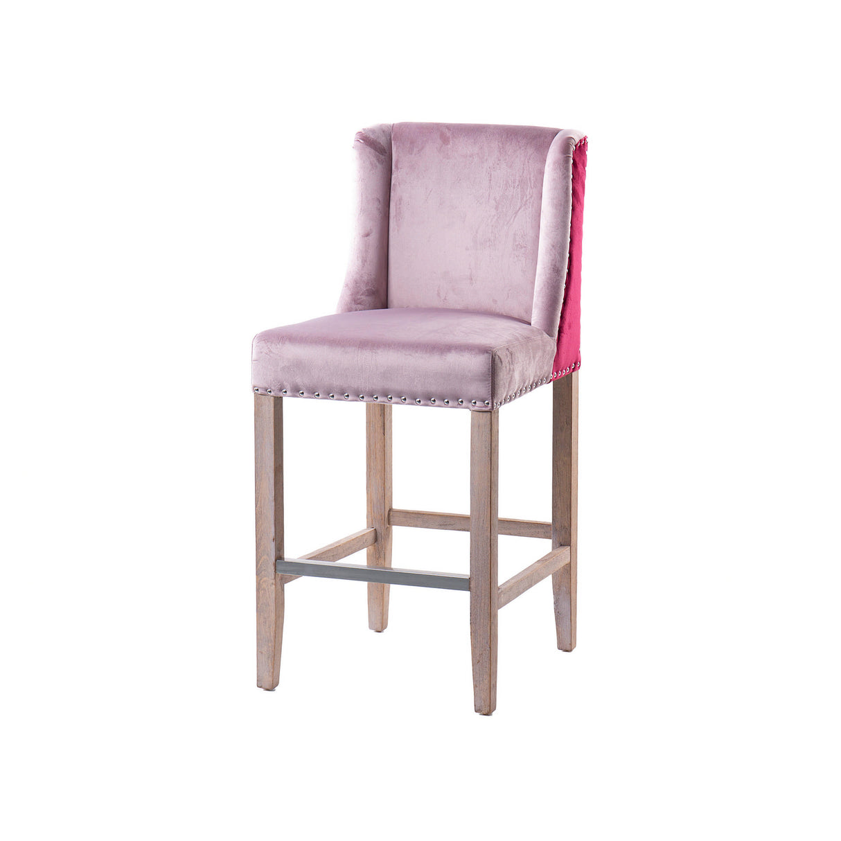 Tabouret de cuisine avec tireur rose 48x53x104 cm