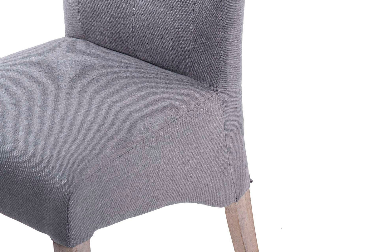 SILLA CON TIRADOR LINO CAPITONE GRIS 44x58x107 CM