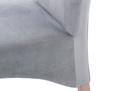 SILLA CON TIRADOR VELVET CAPITONE GRIS 44x58x107CM