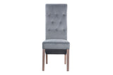 SILLA CON TIRADOR VELVET CAPITONE GRIS 44x58x107CM