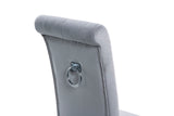 SILLA CON TIRADOR VELVET CAPITONE GRIS 44x58x107CM