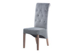 SILLA CON TIRADOR VELVET CAPITONE GRIS 44x58x107CM