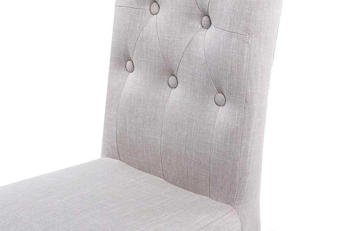 SILLA CON TIRADOR LINO CAPITONE GRIS 44x58x107 CM