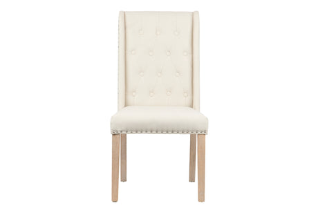 Capitone Beige Lino Chair mit 55x63x101 cm Schütze