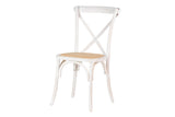 Chaise empilable Ratan White Wood 44x42x88 cm