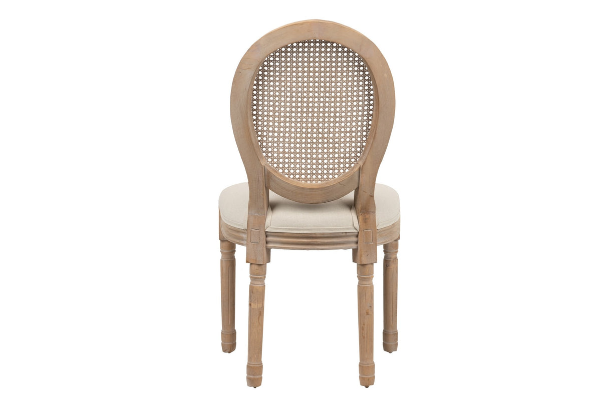 SILLA LINO BEIGE RATAN PATAS ROBLE 50x53x96 CM