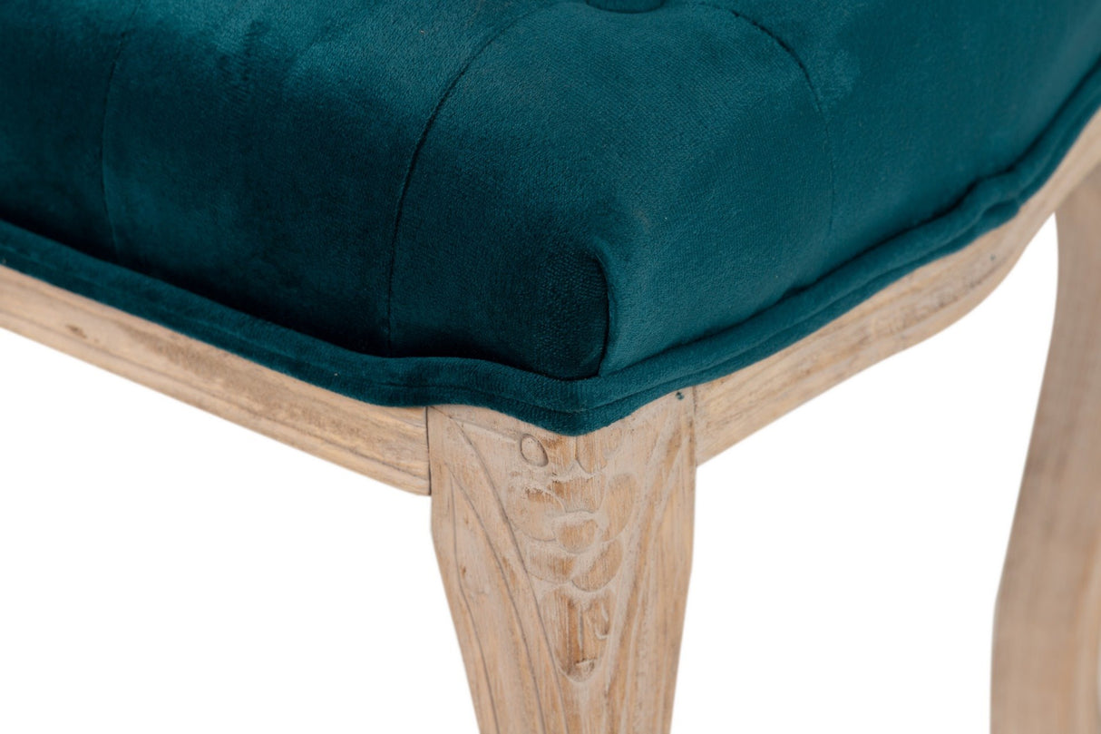 Gambe in legno Captone di velluto da letto a letto 110x36x47 cm