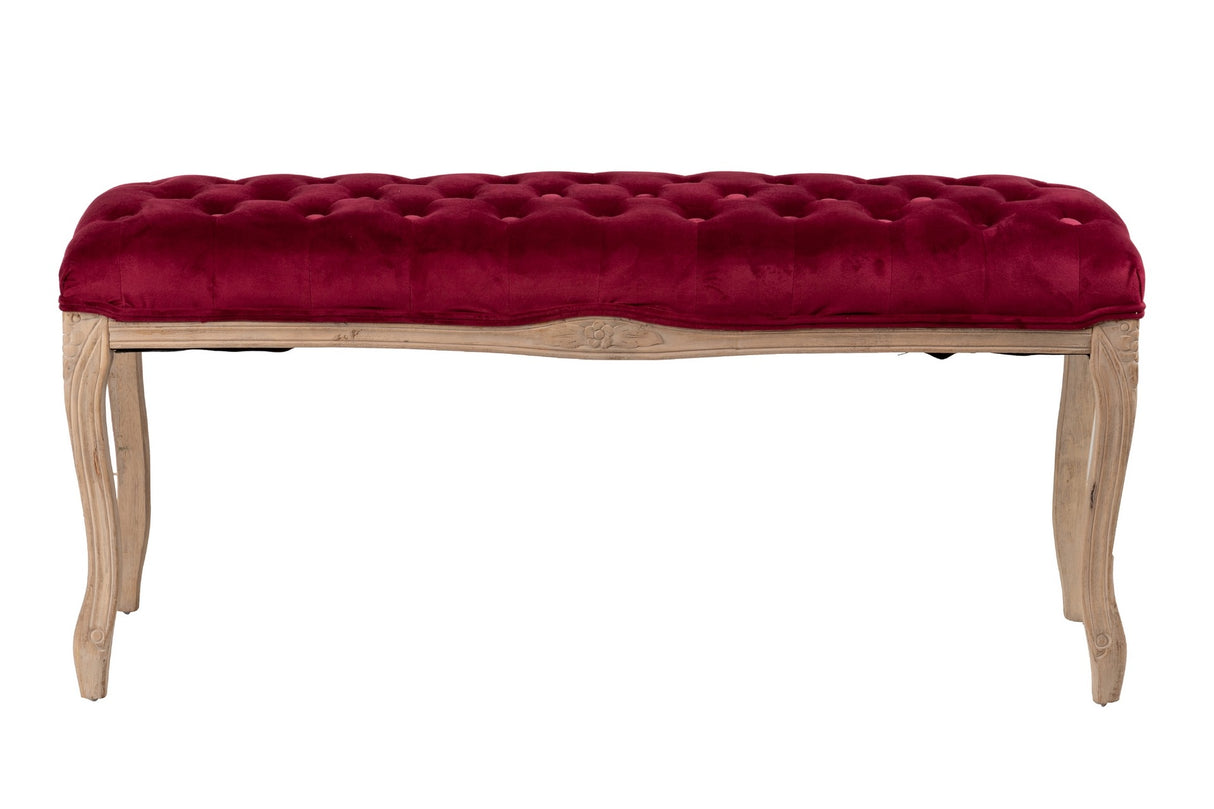 PIE CAMA VELVET CAPITONE PATAS MADERA 110x36x47 CM