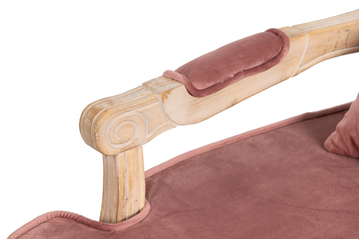 BUTACA VELVET MADERA MELOCOTON 64x72x92 CM