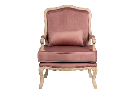Poltrona de madeira de veludo 64x72x92 cm