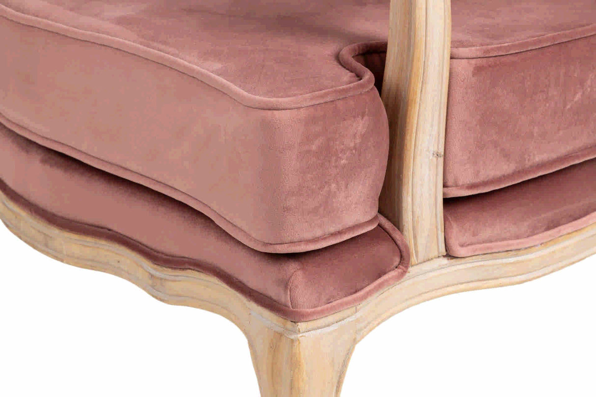 BUTACA VELVET MADERA MELOCOTON 64x72x92 CM