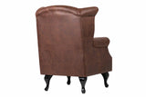 SILLON PU MARRON PATAS MADERA 70x76x106 CM