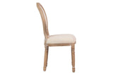 SILLA MEDALLON LINO PATAS DE MADERA 48x48x96 CM