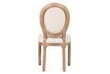 SILLA MEDALLON LINO PATAS DE MADERA 48x48x96 CM