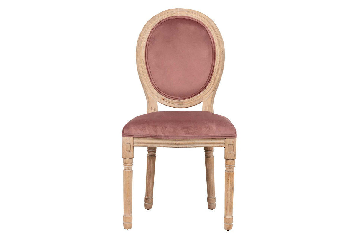 SILLA MEDALLON VELVET PATAS DE MADERA 48x48x96 CM