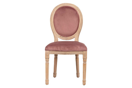 SILLA MEDALLON VELVET PATAS DE MADERA 48x48x96 CM