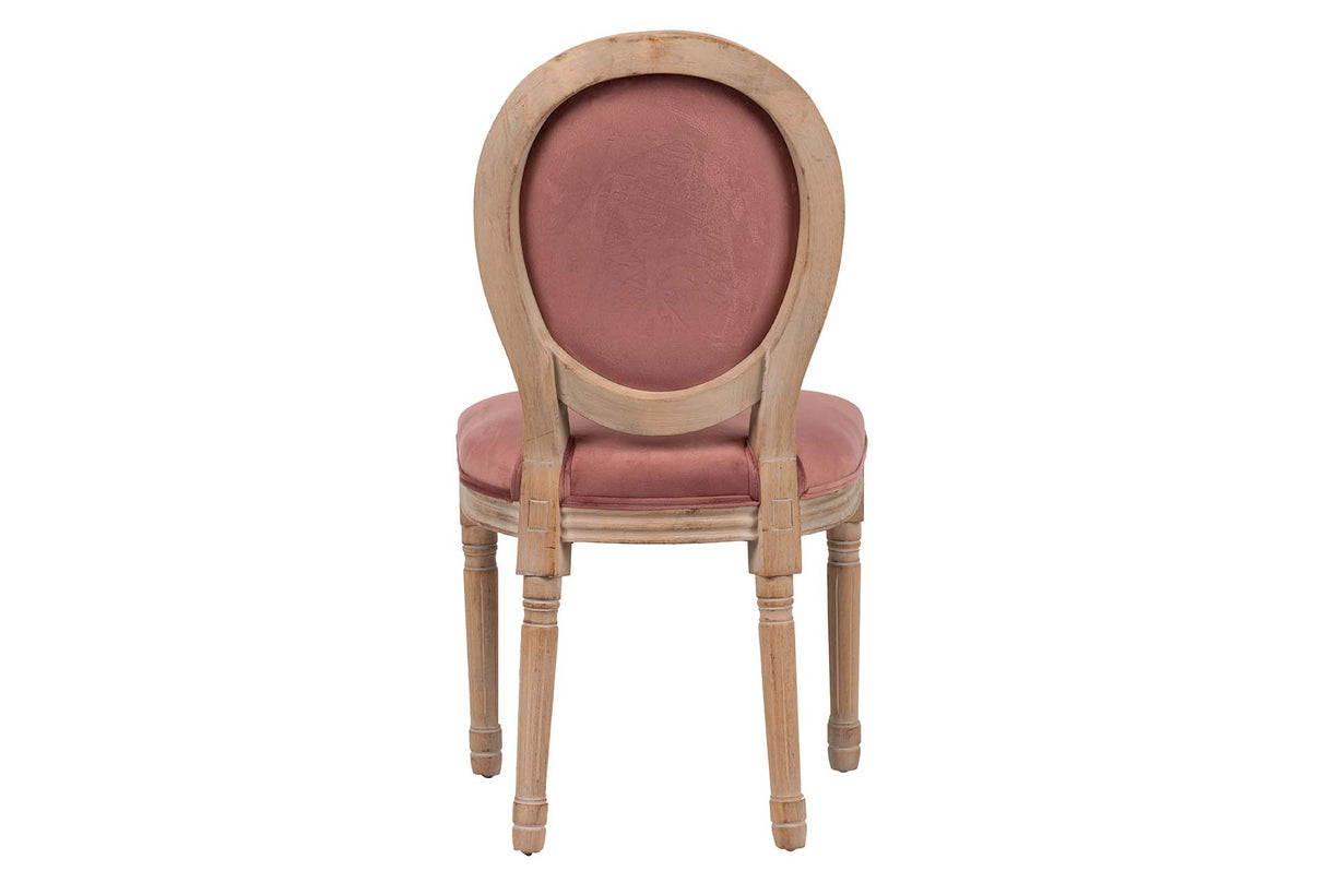 SILLA MEDALLON VELVET PATAS DE MADERA 48x48x96 CM