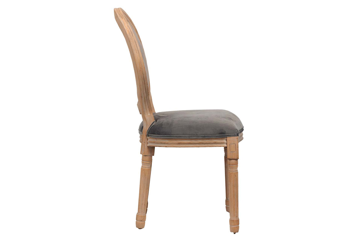 SILLA MEDALLON VELVET PATAS DE MADERA 48x48x96 CM