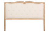 CABECERO CAPITONE LINO MADERA CAUCHO 160x4x120 CM
