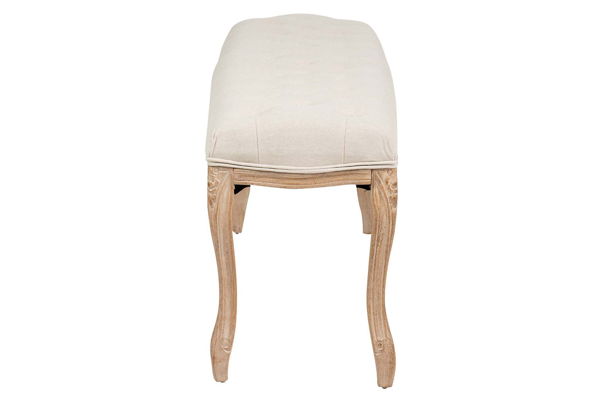 PIE DE CAMA LINO CAPITONE PATAS MADERA 110x36x47CM