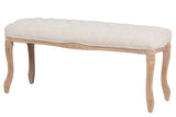 PIE DE CAMA LINO CAPITONE PATAS MADERA 110x36x47CM
