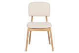 SILLA MADERA DE CAUCHO LINO BEIGE 47x43x81 CM
