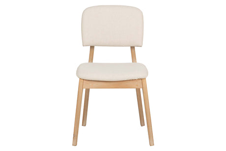 SILLA MADERA DE CAUCHO LINO BEIGE 47x43x81 CM