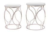 Set 2 Champagnertische Spiegel 37x37x49-42x42x54 cm