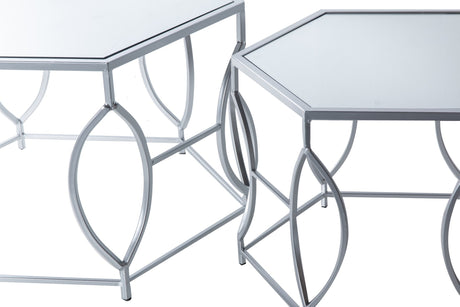 Set 2 Tables Metal-Espejo 74X74X45 / 57X57X40 CM