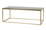 MESA CENTRO MARMOL METAL DORADO VERDE 120x60x45CM