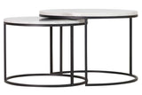 Set 2 Tables de marmol en métal noir 60x60x41 50x50x38cm