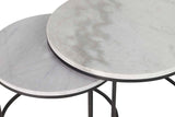 Set 2 Tables de marmol en métal noir 60x60x41 50x50x38cm