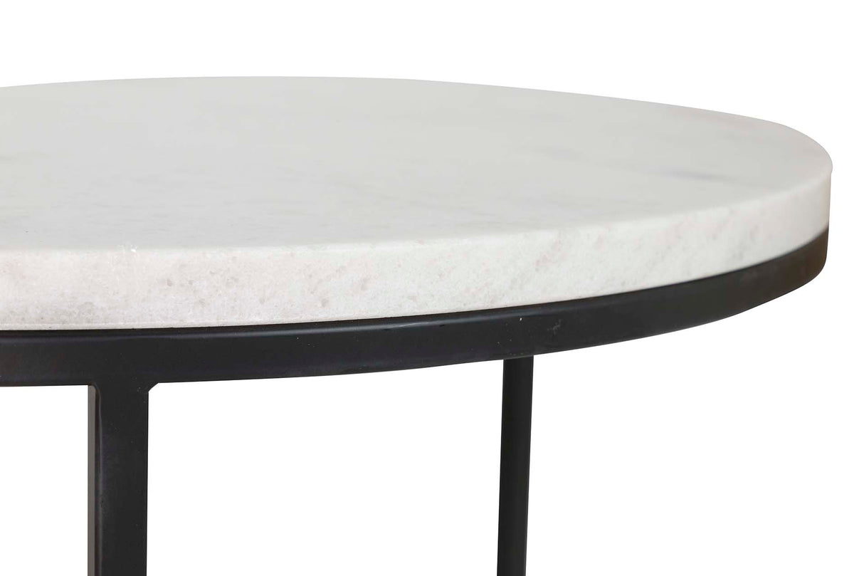 Set 2 Tables de marmol en métal noir 60x60x41 50x50x38cm